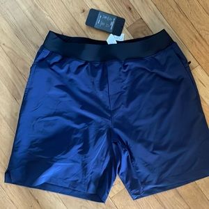 NWT Men’s blue fabletics shorts. 7” franchise short (lined). Size large